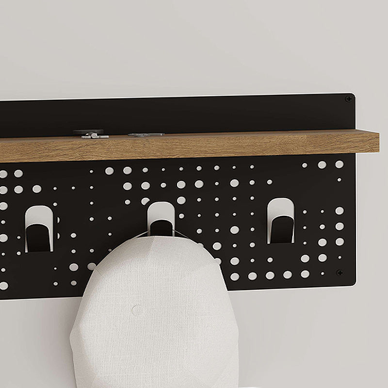 Wall Hanger MARY in Oak-Black, featuring seven metal hangers and a sleek design, perfect for home or business use.