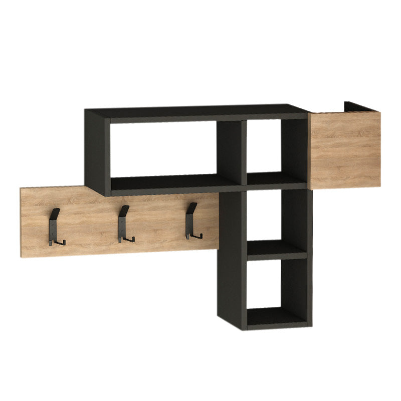 PASSA Wall Hanger in oak-anthracite color, showcasing its sleek design and dimensions of 99.5x15x61cm.