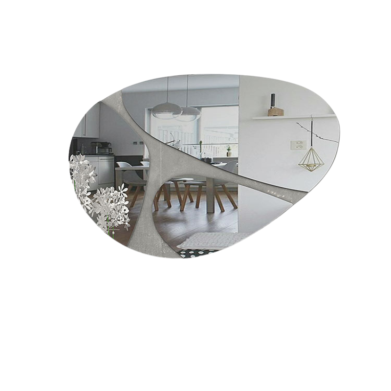 CERTO Grey Wall Mirror measuring 73x49x2.2cm with a sleek melamine frame.