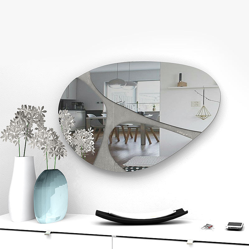 CERTO Grey Wall Mirror measuring 73x49x2.2cm with a sleek melamine frame.