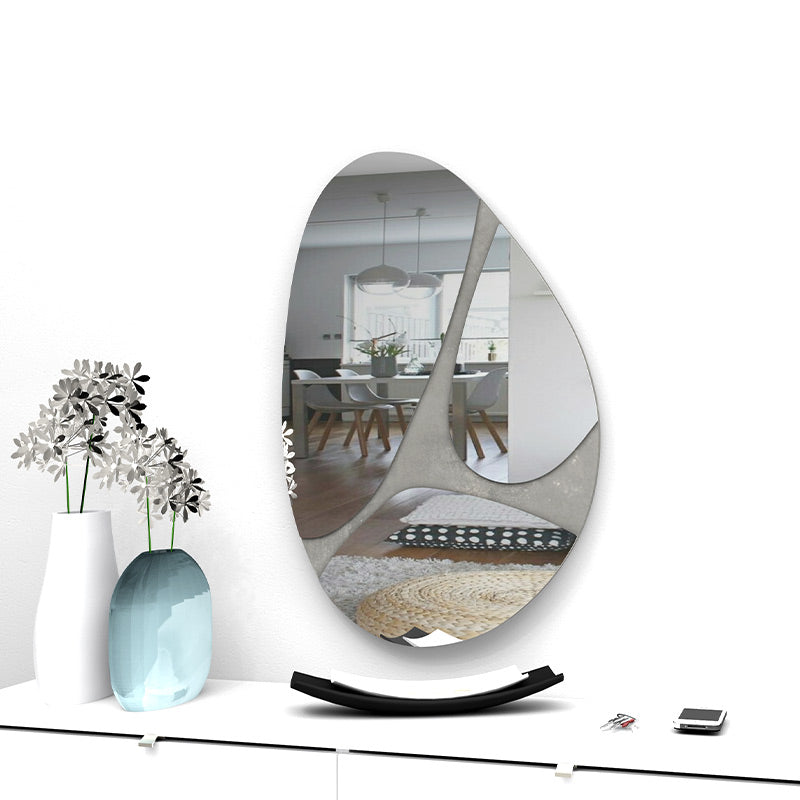 CERTO Grey Wall Mirror measuring 73x49x2.2cm with a sleek melamine frame.