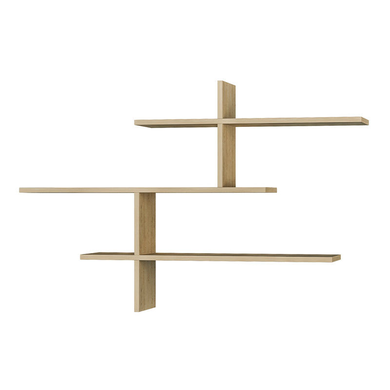 AGATHA Wall Shelf in natural beech finish, measuring 123x22x80 cm, showcasing a stylish and durable design suitable for home or office use.