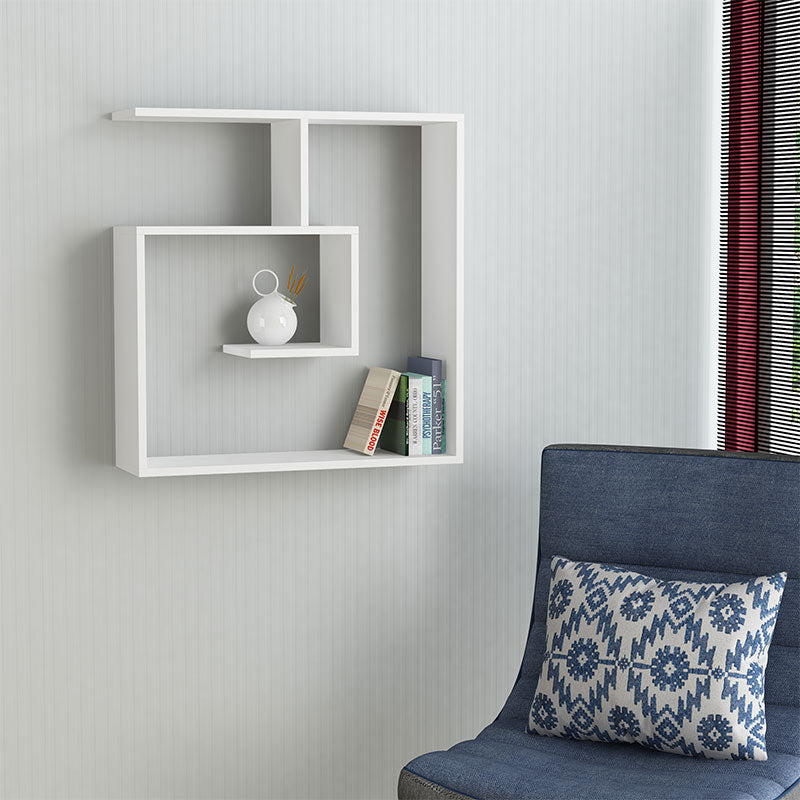 Wall Shelf BETA in white, dimensions 75x22x80 cm, showcasing a modern design suitable for various interiors.