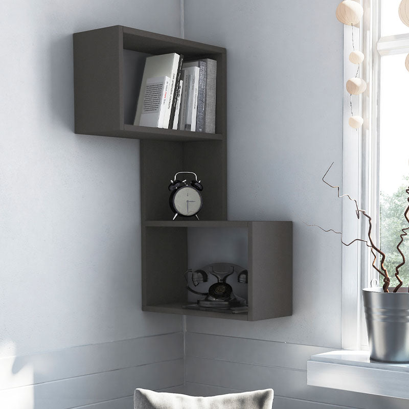 ADLER Anthracite Wall Shelf Corner, stylish and modern design, perfect for home or office use.