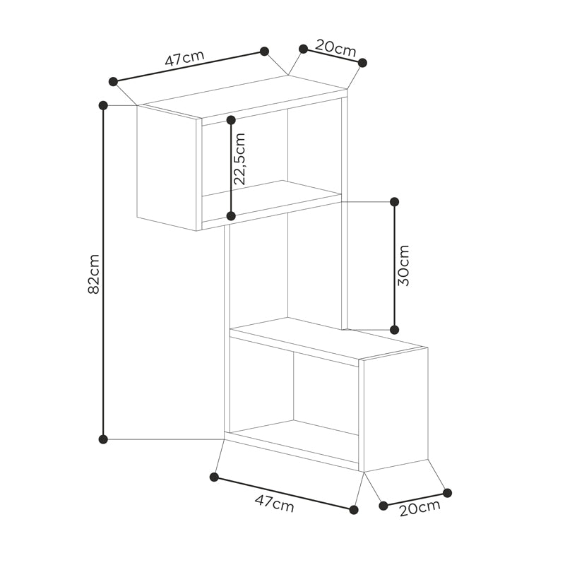 ADLER Anthracite Wall Shelf Corner, stylish and modern design, perfect for home or office use.