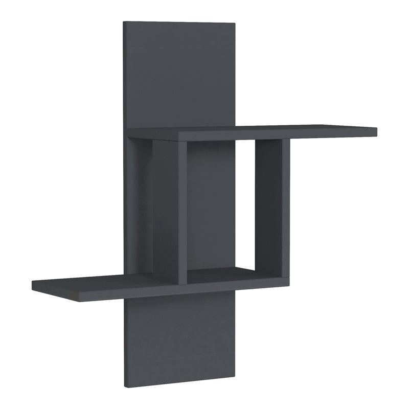 CUBUS Anthracite Wall Shelf, stylish melamine shelf in anthracite color, dimensions 64x20x70 cm, perfect for home and office use.