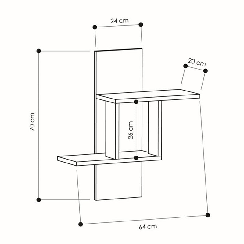 CUBUS Oak Wall Shelf showcasing its elegant design and sturdy construction, perfect for home or office use.