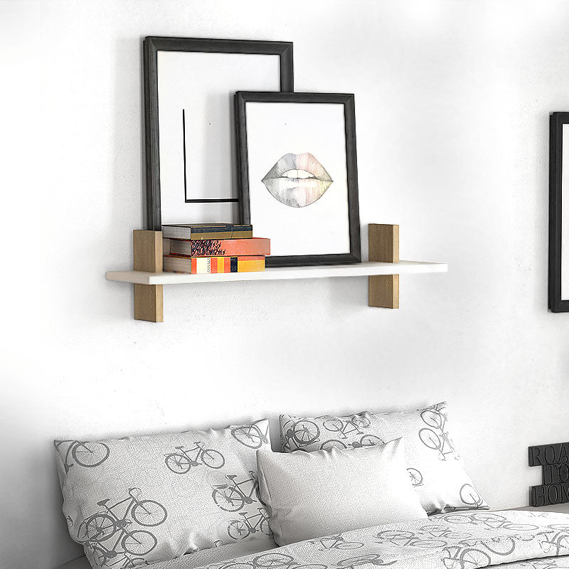 KISS White - Oak Wall Shelf showcasing a sleek design with a white and oak finish, ideal for home or office use.