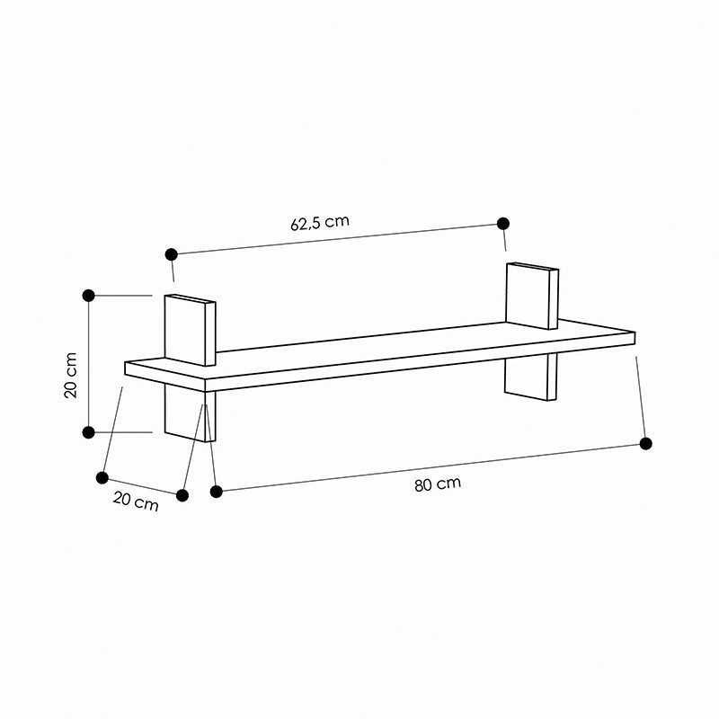 KISS White - Oak Wall Shelf showcasing a sleek design with a white and oak finish, ideal for home or office use.