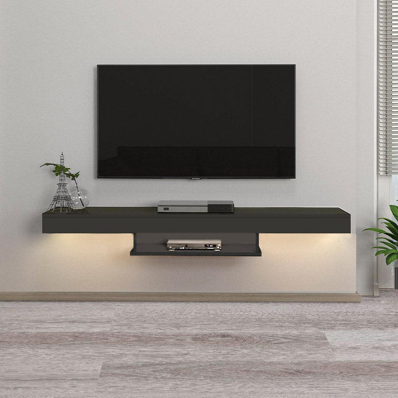 Wall-mounted CARUSSO TV stand in anthracite with LED lighting, showcasing modern design and sleek finish.