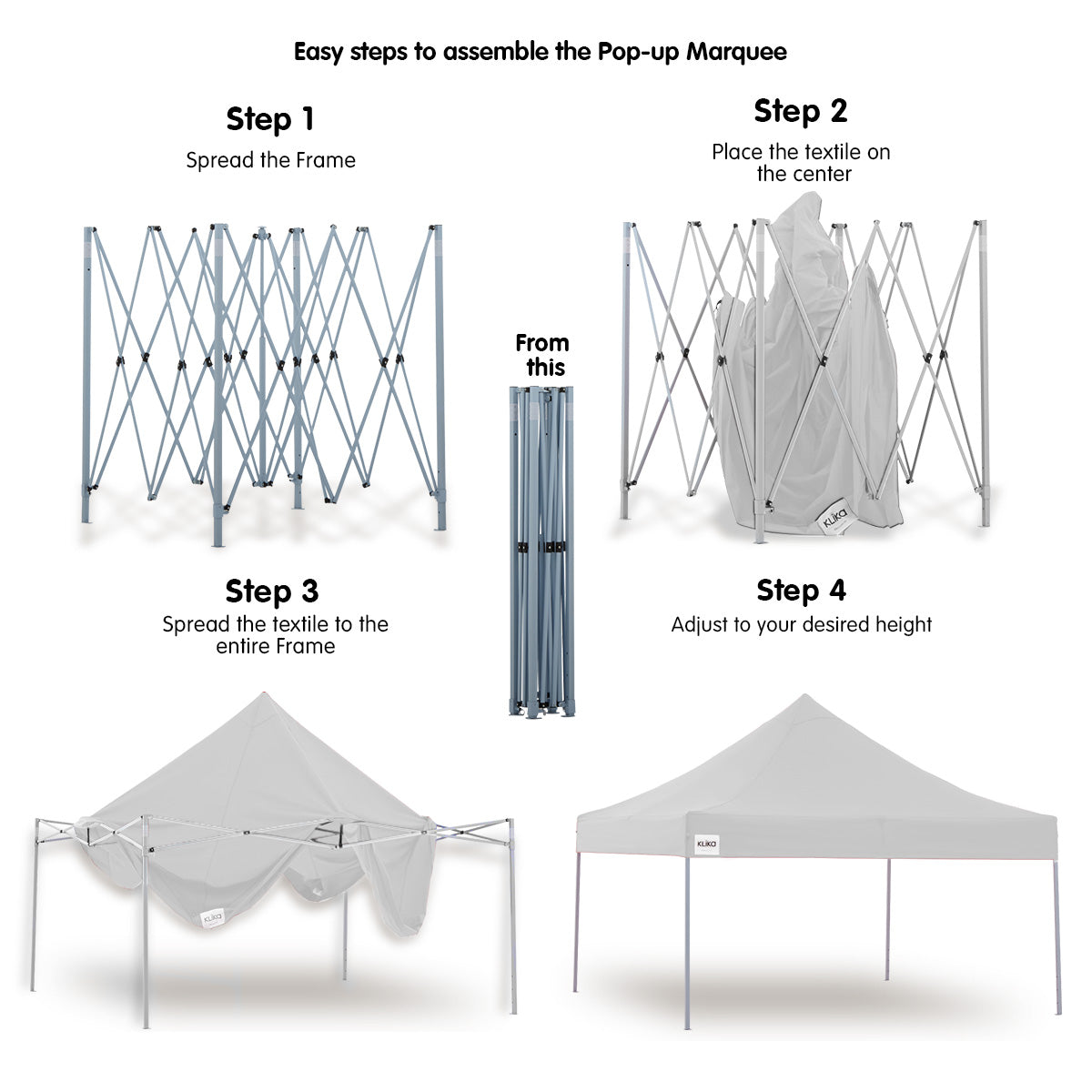 Wallaroo Gazebo Tent Marquee 3x3 in white, set up outdoors with walls attached, providing shelter for guests.