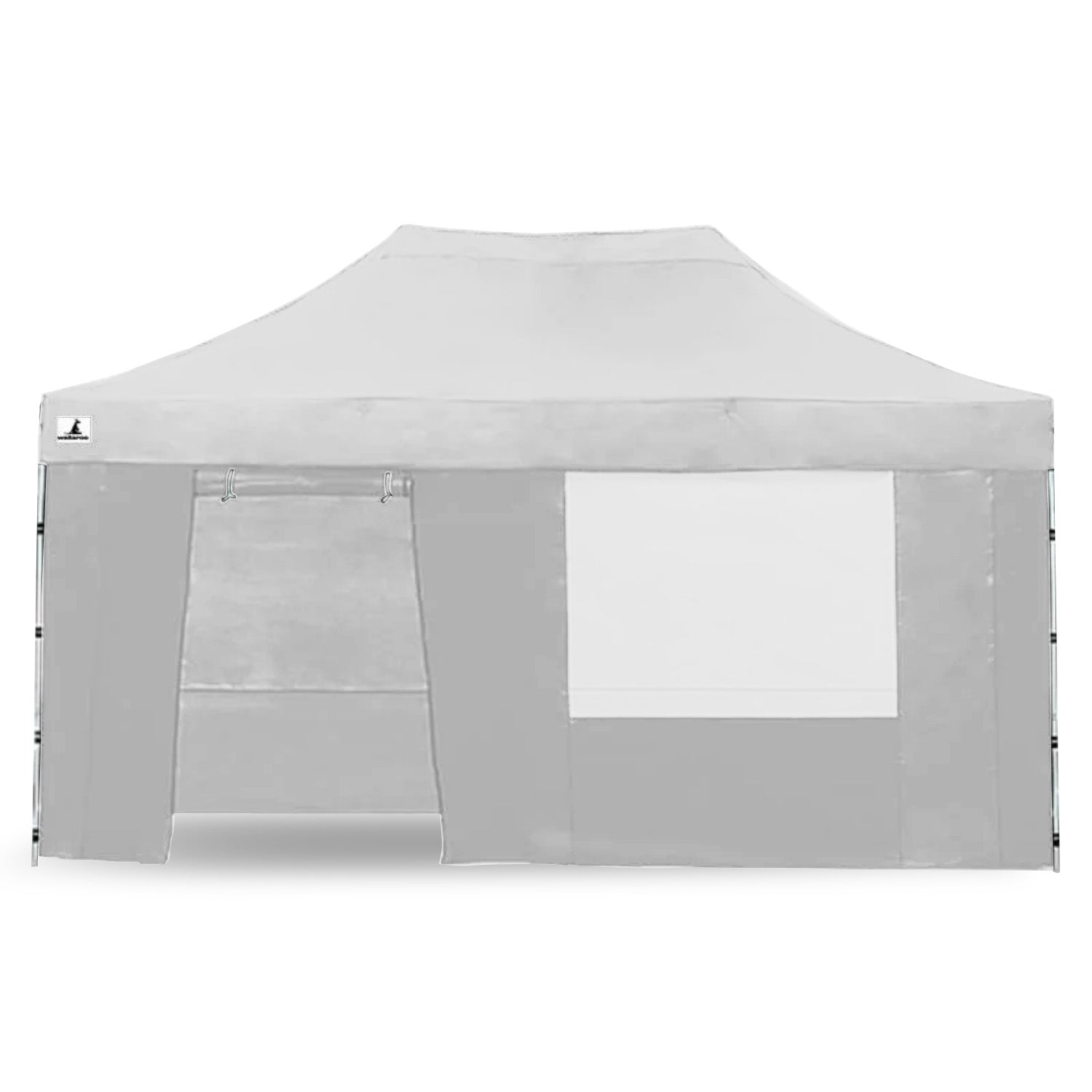 Wallaroo Gazebo Tent Marquee 3x4.5m in white, set up outdoors providing shelter for an event.