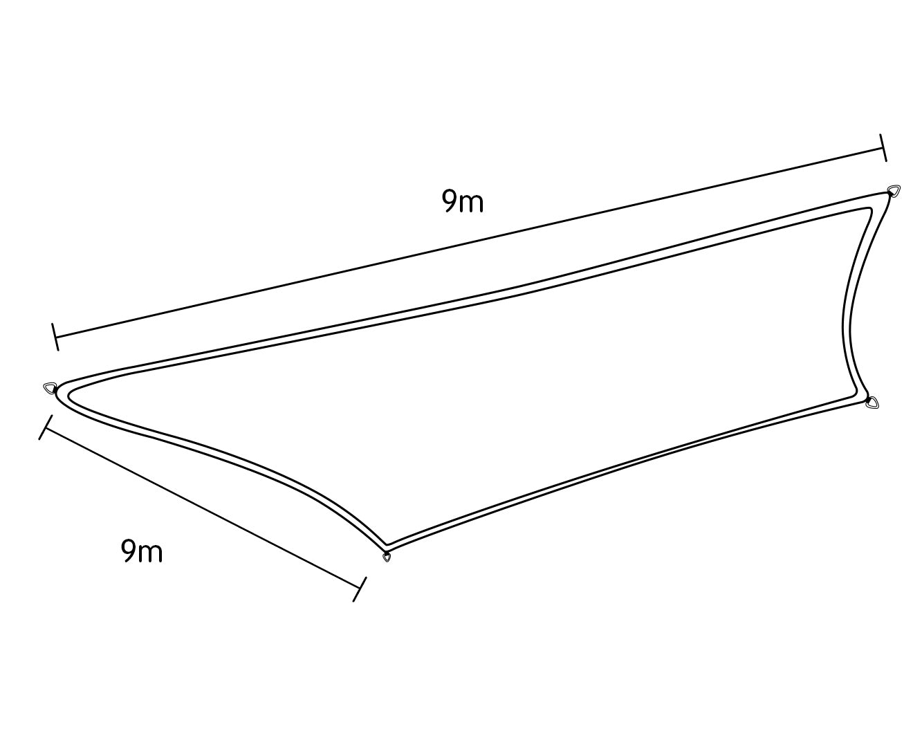 Wallaroo Square Shade Sail in desert sand color, measuring 9m x 9m, providing shade for outdoor spaces.