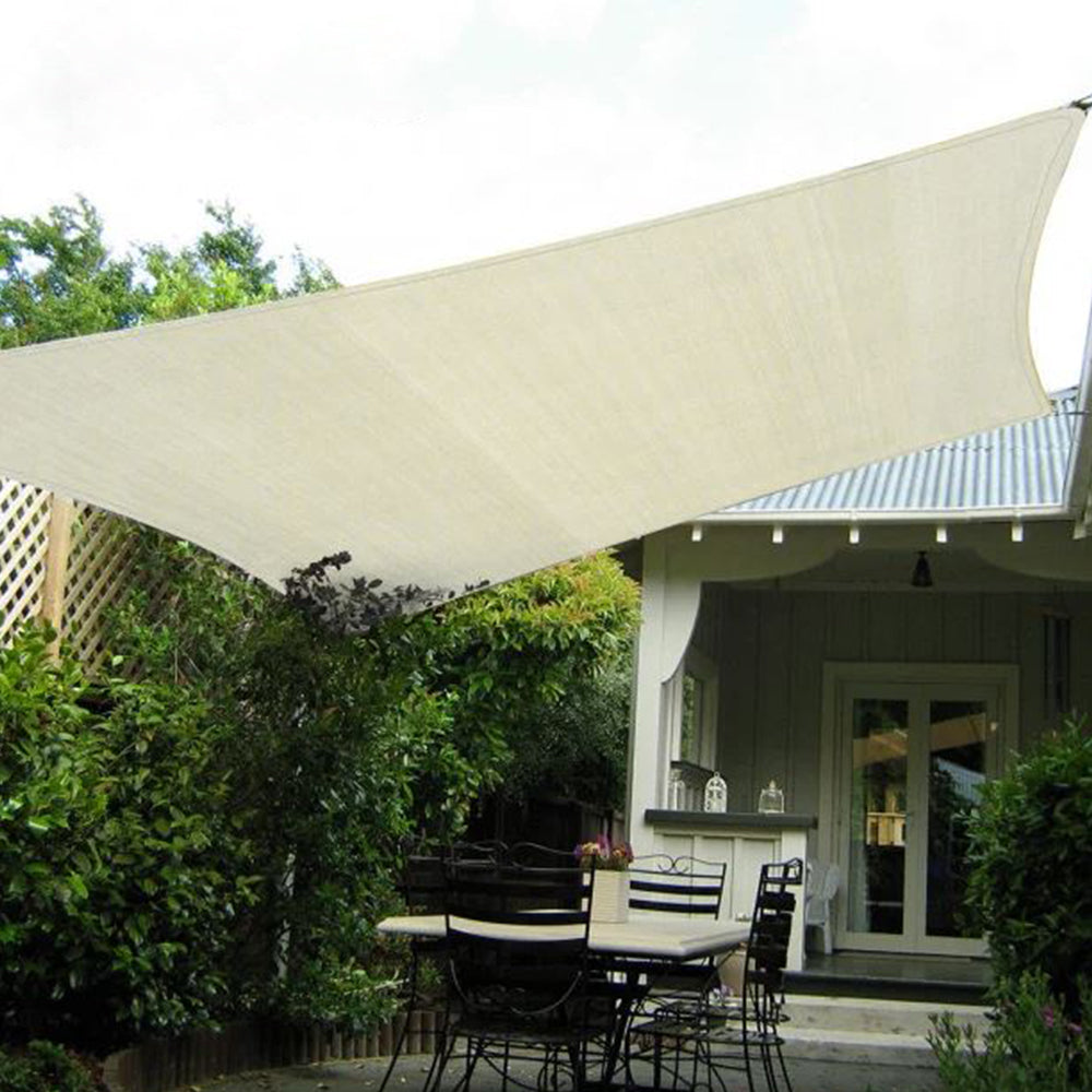 Wallaroo Square Shade Sail in Cream, 4m x 4m, providing shade and UV protection for outdoor spaces.