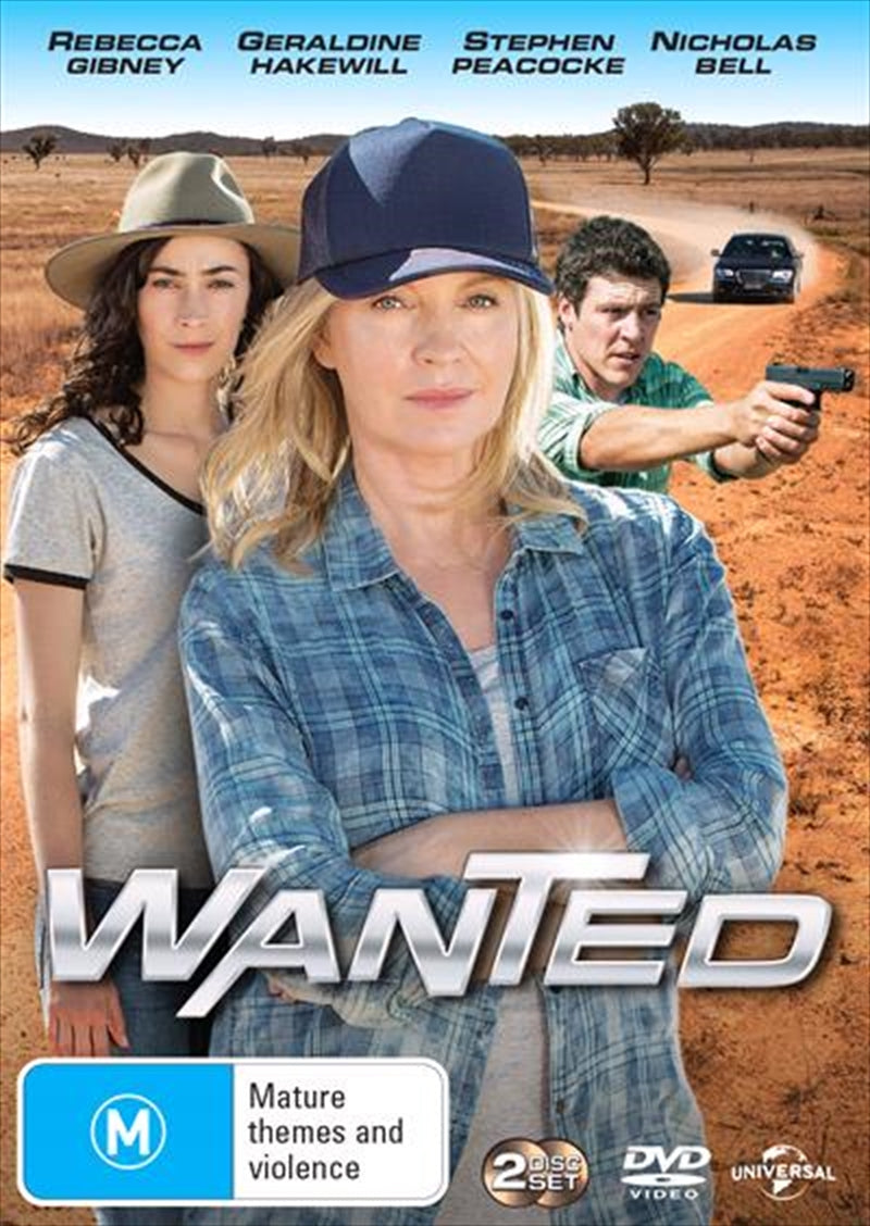 Wanted - Season 1 DVD cover featuring two main characters involved in a murder mystery.