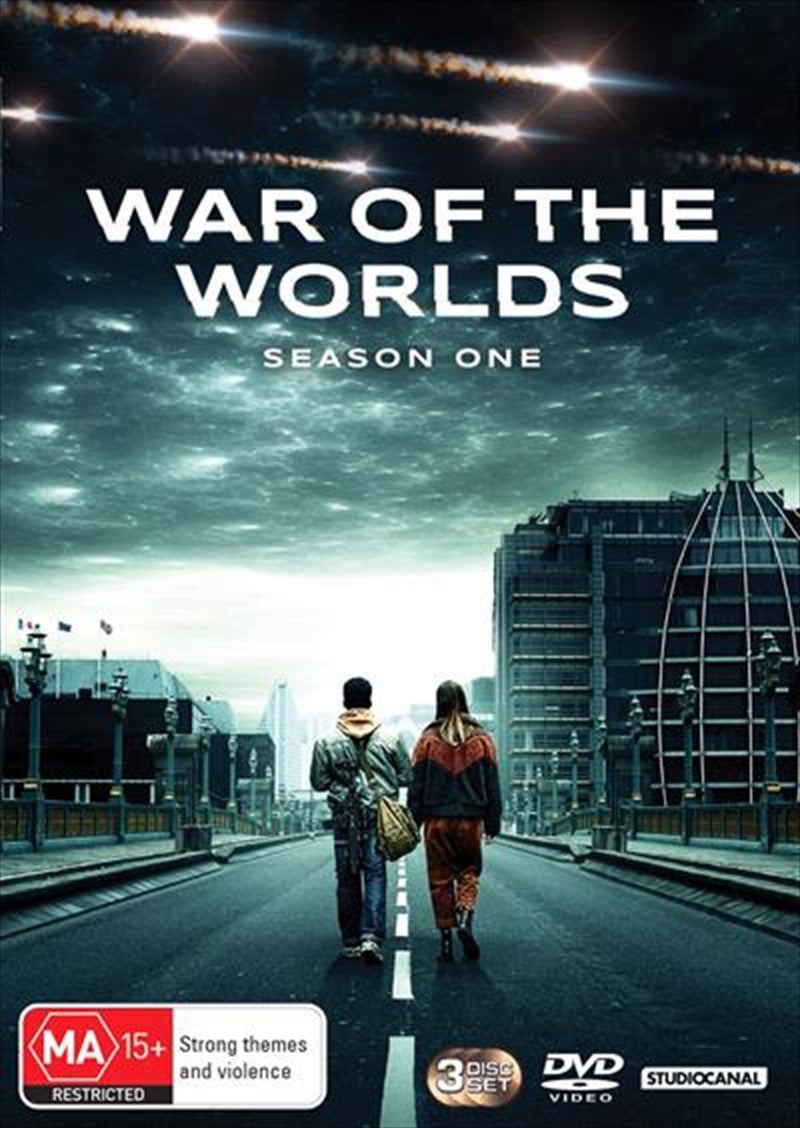 War Of The Worlds - Season 1 DVD cover featuring dramatic alien imagery and survivor characters.