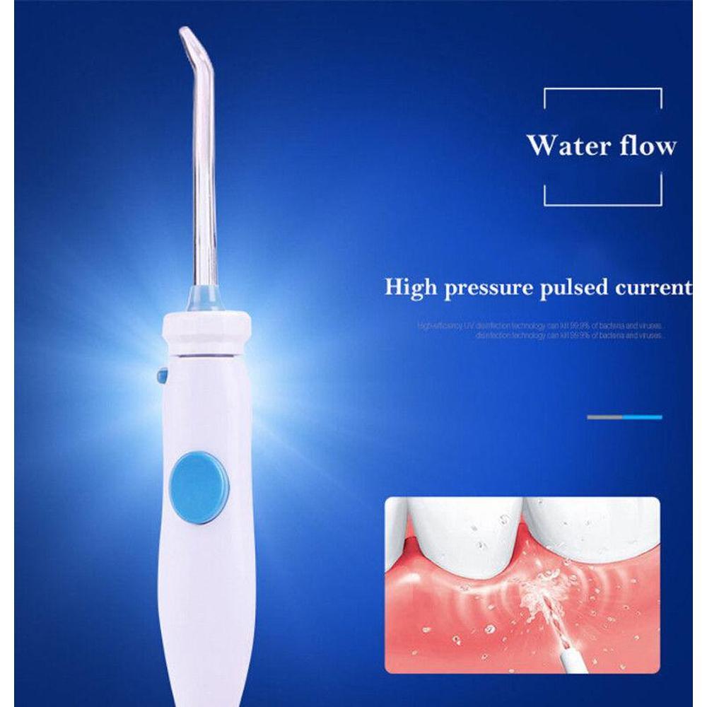 Water Jet Dental Flosser 1000ml in black color with various tips and reservoir, designed for effective oral hygiene.