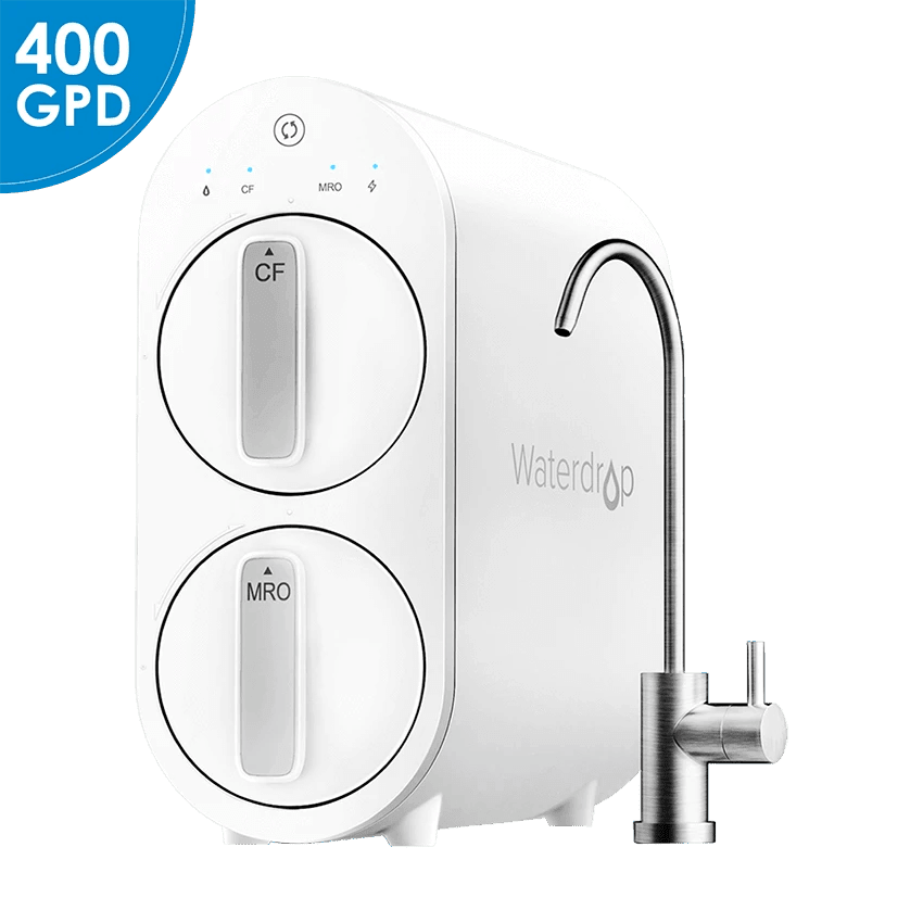 Waterdrop G2 RO System with tankless design and advanced filtration technology, showcasing its sleek appearance and components.