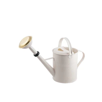 A sturdy 5-liter watering can made of hot-dip galvanized metal, featuring a rough finish and ergonomic design for easy handling.