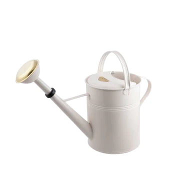 A sturdy 9-liter watering can made of hot-dip galvanized metal, featuring a rough finish and strong welds, ideal for indoor and outdoor use.