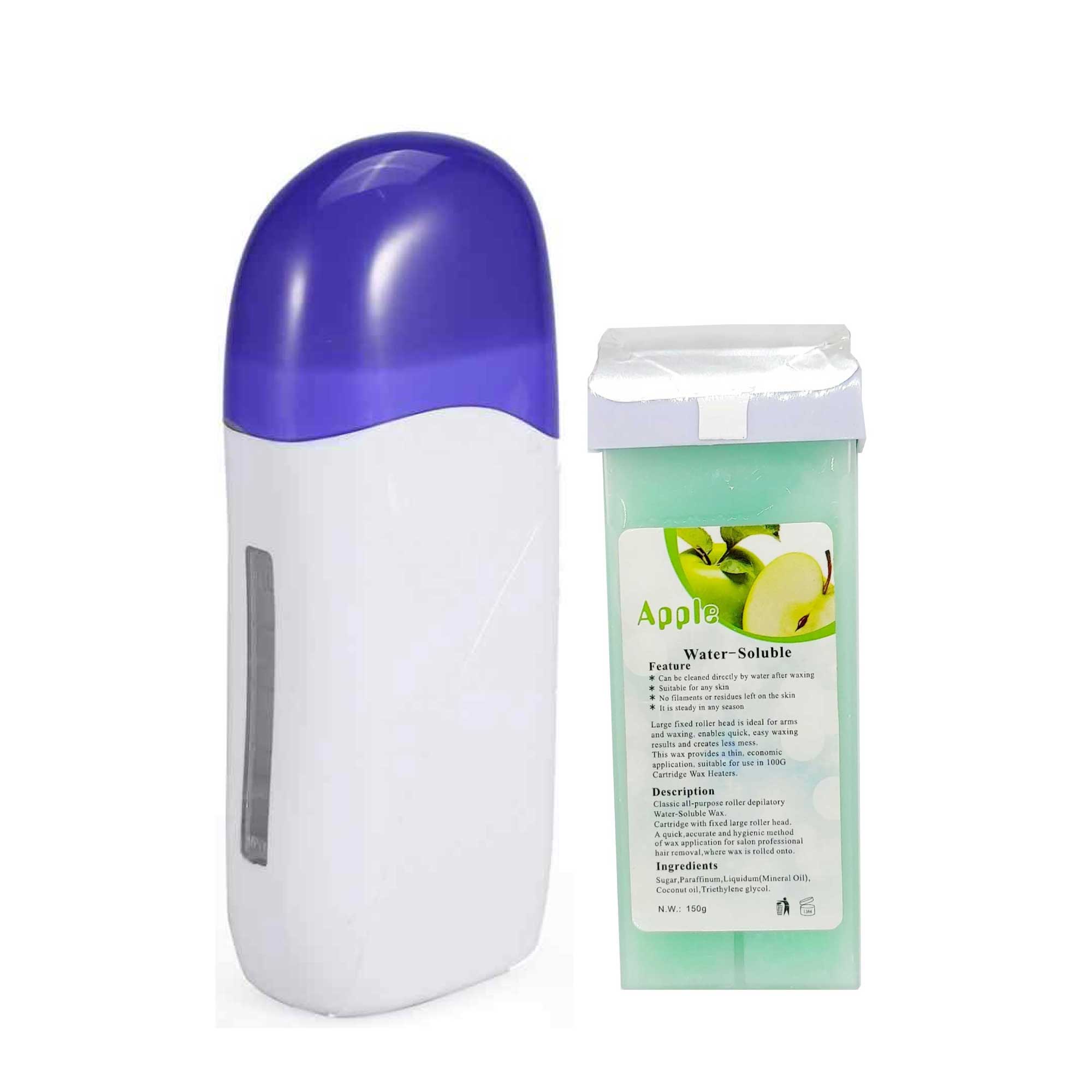 Wax Roll On Heater Warmer with Waxing Cartridge for hair removal, featuring automatic heating and a sleek design for easy use.