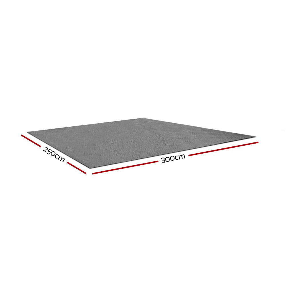 Weisshorn 3 X 2.5M Annex Floor Mat in grey, showcasing its heavy-duty foamed PVC material and non-slip surface, ideal for outdoor use.