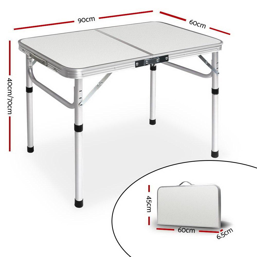 Weisshorn Foldable Kitchen Camping Table with adjustable height and strong aluminum frame, perfect for outdoor and indoor use.