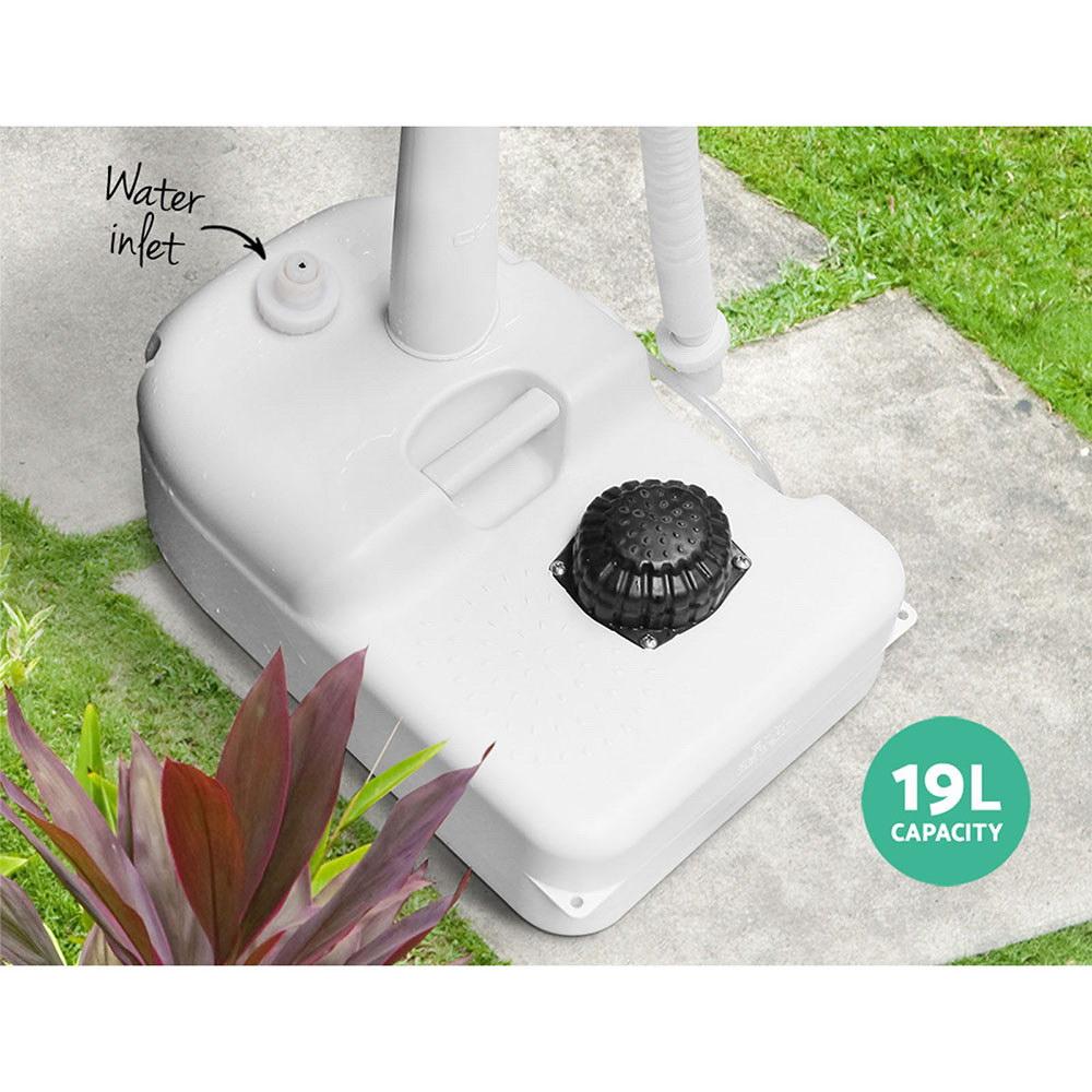 Weisshorn Portable Camping Wash Basin 19L with foot pump, soap holder, and towel rack, designed for outdoor hygiene.