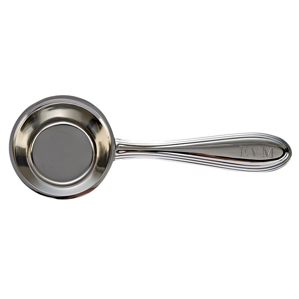 Westwood Handled Coffee Scoop with elegant nickel plating, measuring 4.25 inches long, perfect for precise coffee brewing.