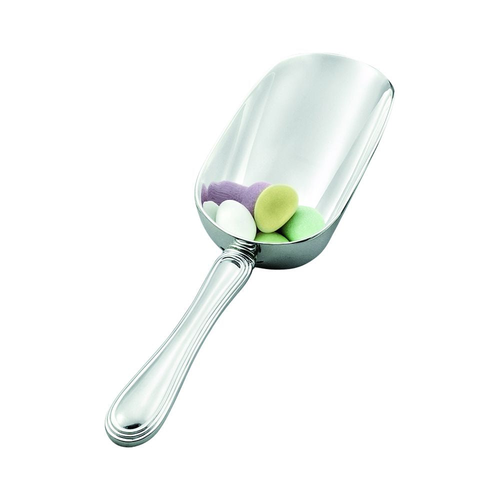 Westwood Handled Ice Scoop, nickel plated, 8.25 inches long, elegantly designed for serving ice and dry foods.