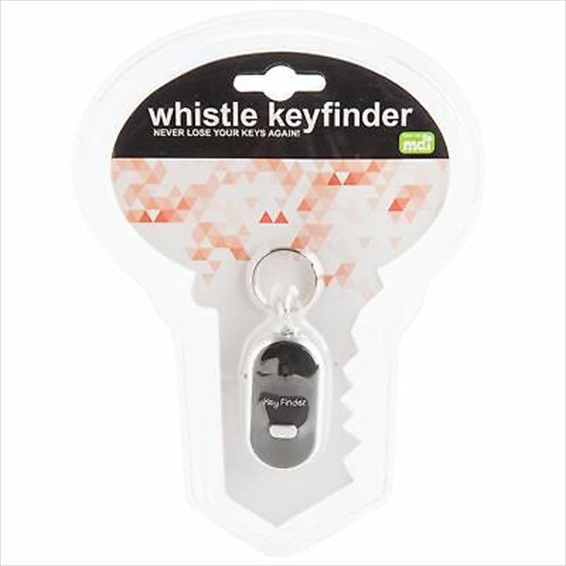 A Whistle Key Finder attached to a keychain, showcasing its compact design and functionality.