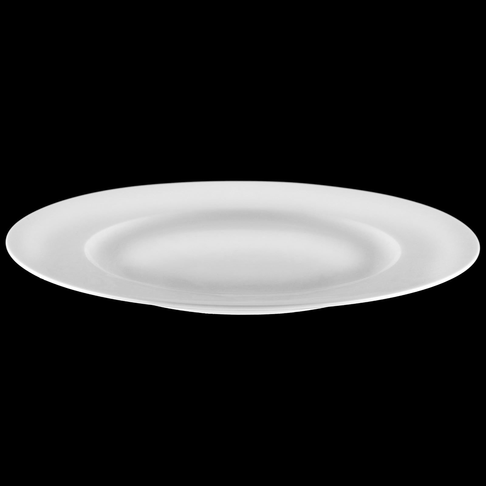 A 6-inch white porcelain bread plate with a rolled rim, showcasing its elegant design and smooth finish.