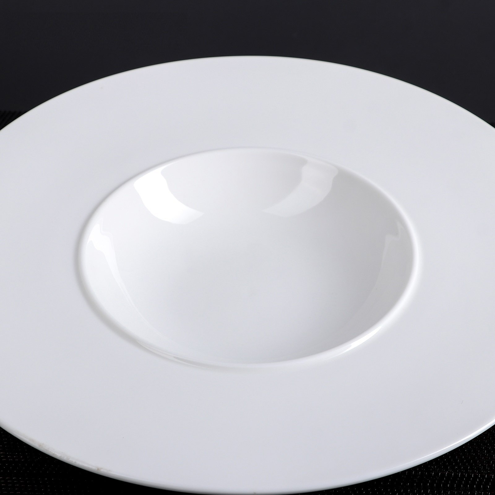 White Deep Plate 11 inch, elegant porcelain design, perfect for soups and stews.