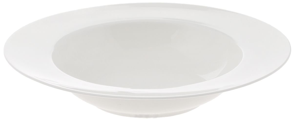 Elegant white deep plate from WILMAX, perfect for soups and stews, showcasing its fine porcelain design.