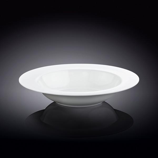 White Deep Plate 8 inch, elegant porcelain tableware for soups and appetizers, featuring a rolled rim and durable design.