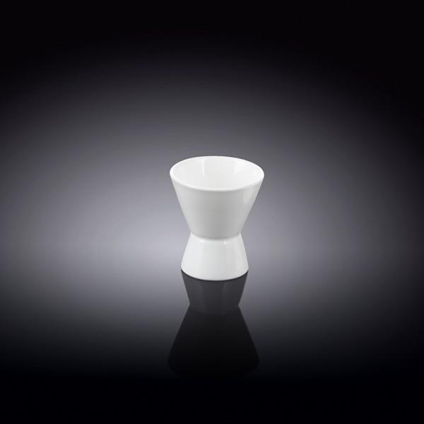 Elegant white porcelain egg cup designed for serving soft or hard boiled eggs, featuring a round shape and simple lines.