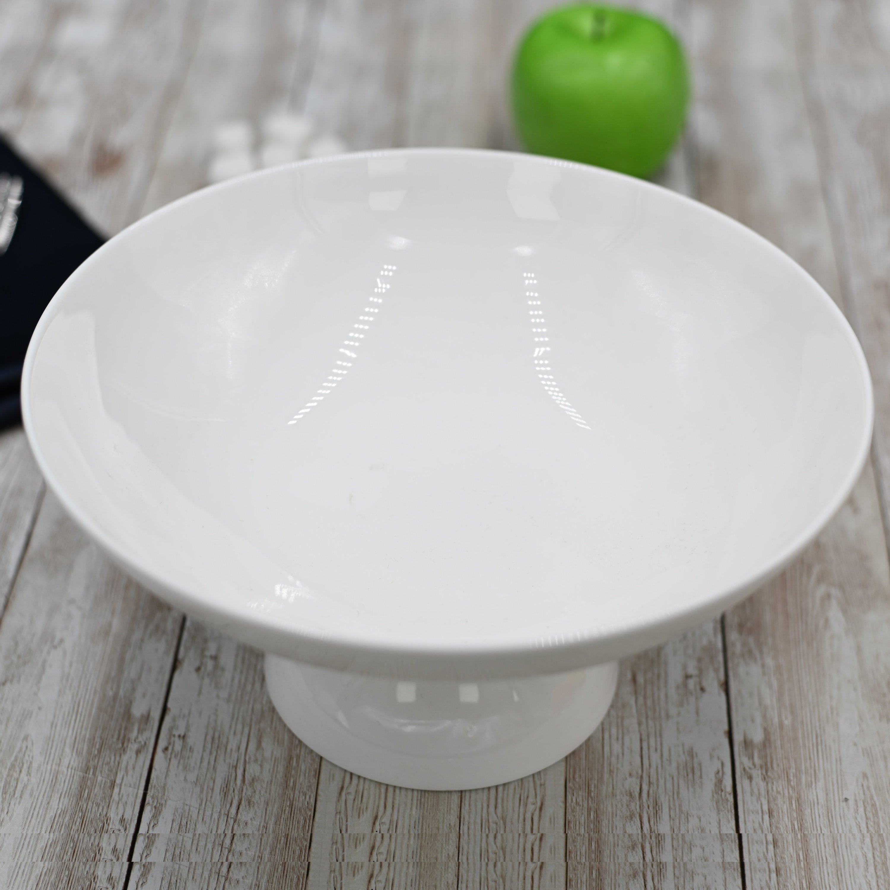 Wilmax White Fruit Vase, elegant porcelain design, perfect for fruits and desserts.