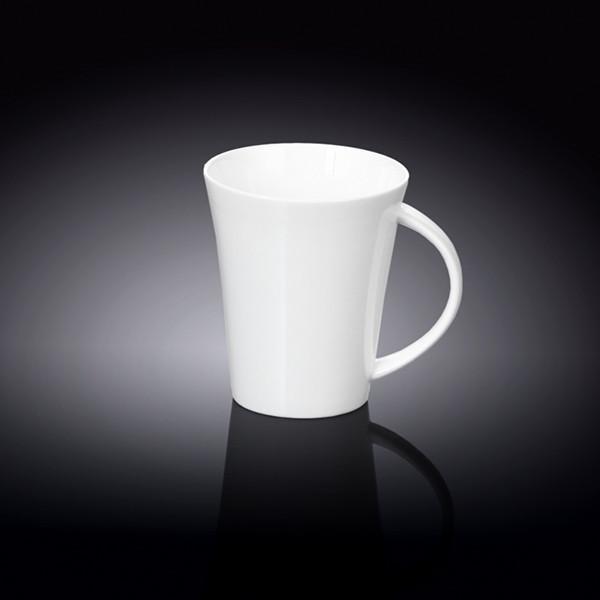 Elegant WILMAX White Mug, 13 oz, showcasing its stylish design and flawless porcelain finish.