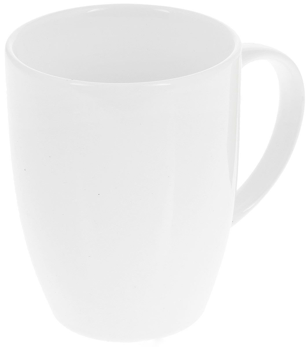 Elegant WILMAX White Mug, 16 oz porcelain, perfect for coffee and tea, stylish design, microwave and dishwasher safe.