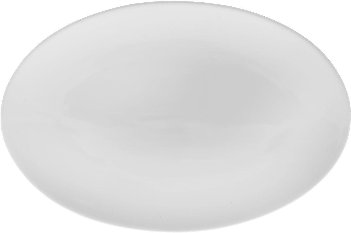 Elegant white oval platter measuring 12 inches, perfect for serving various dishes.