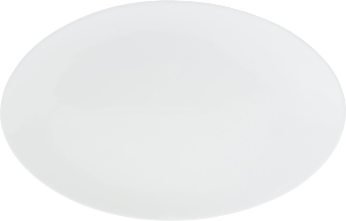 Wilmax 14-inch white oval platter showcasing elegant design, perfect for serving various dishes.