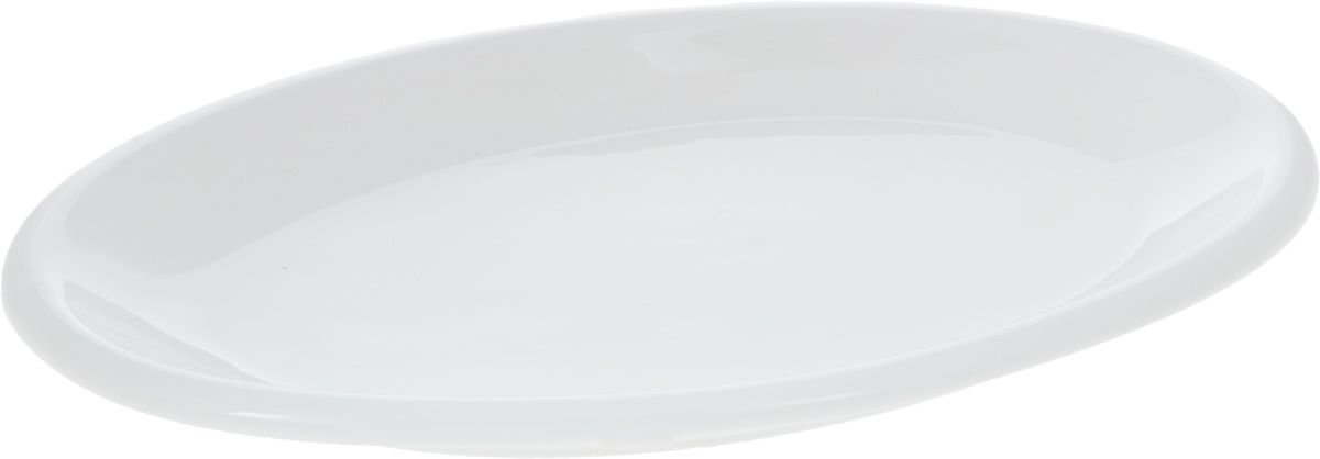 Elegant Wilmax White Oval Plate, 14.5 inches, perfect for serving various dishes.