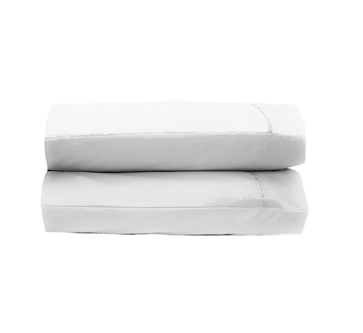 Set of two white pillowcases made from soft brushed microfiber, available in standard and king sizes.