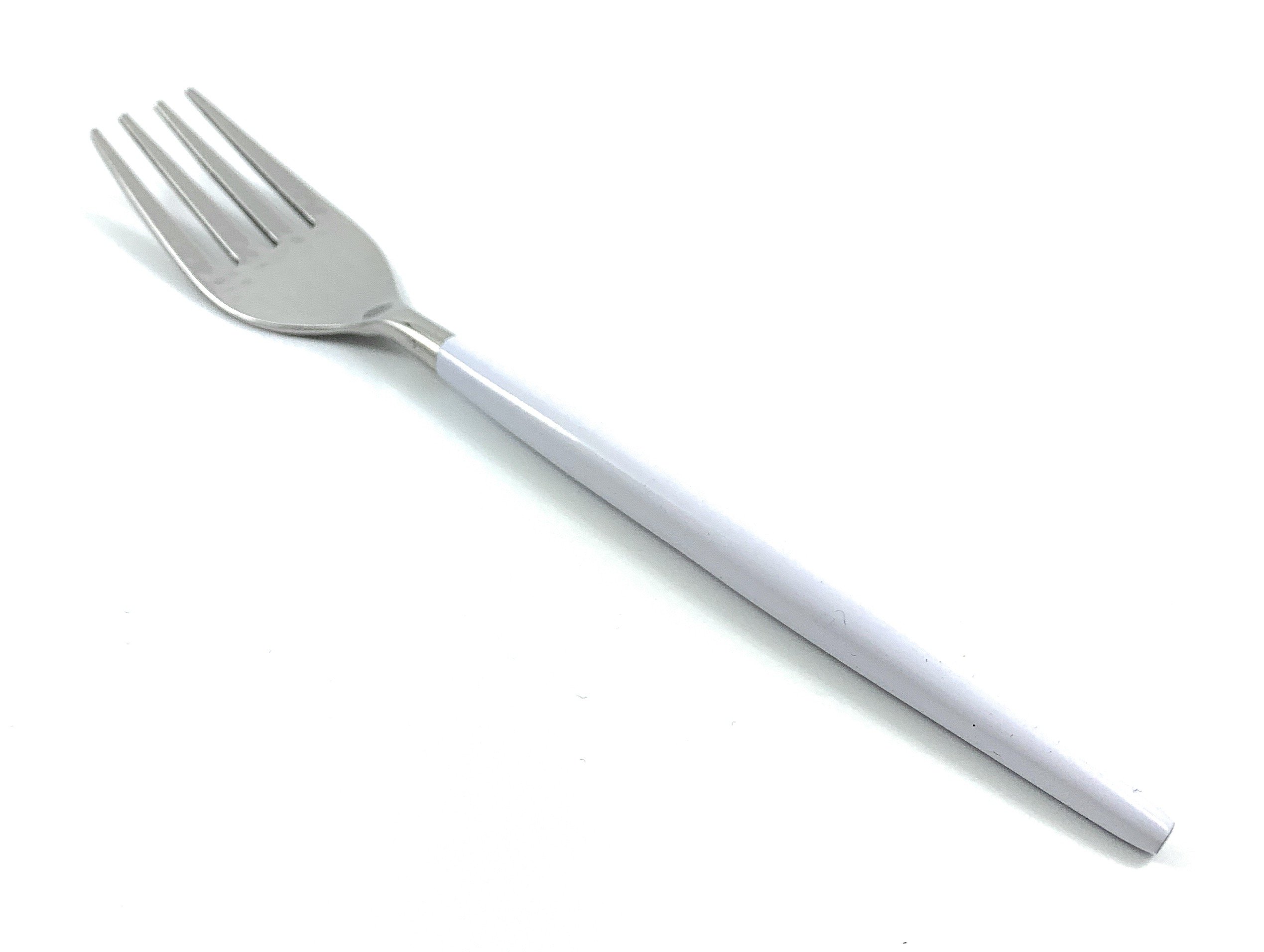 Elegant White & Silver Flatware Stainless Steel Set of 20 with handcrafted design and hammered finish.