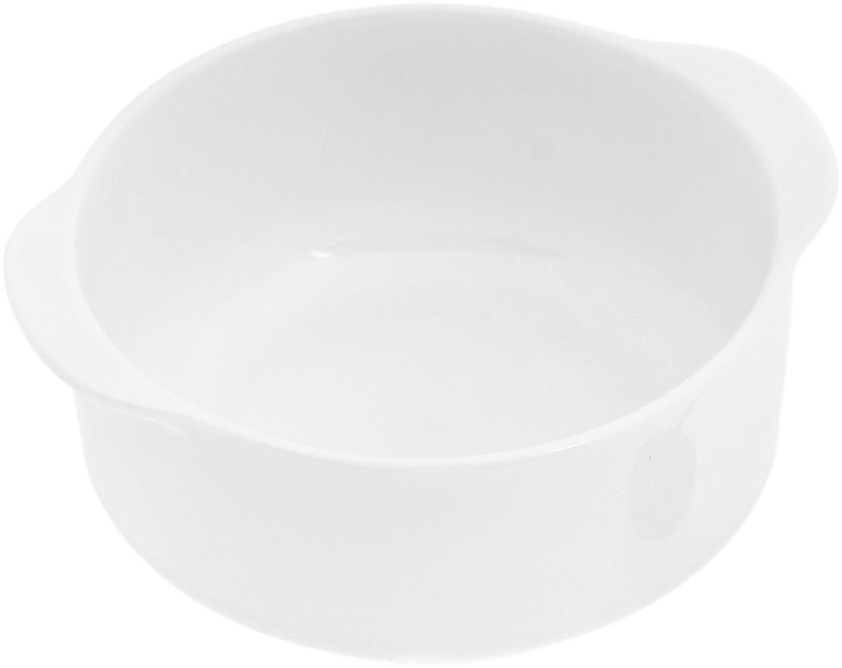 A set of elegant white porcelain soup cups, 4.25 inches in diameter, perfect for serving soups and stews.