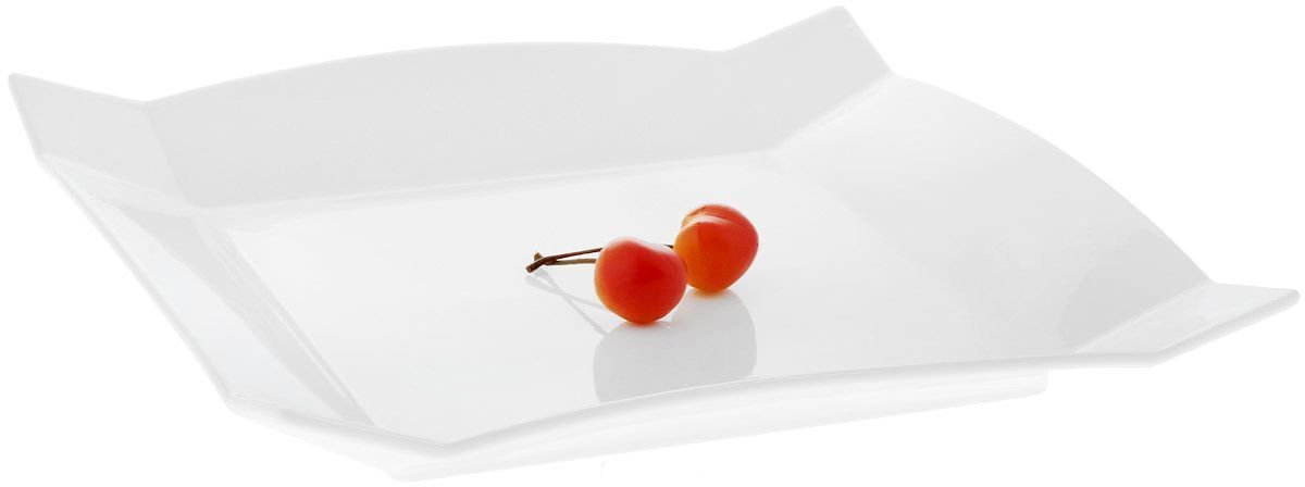 Wilmax White Square Platter measuring 11.5 inches, elegantly designed for serving various dishes.