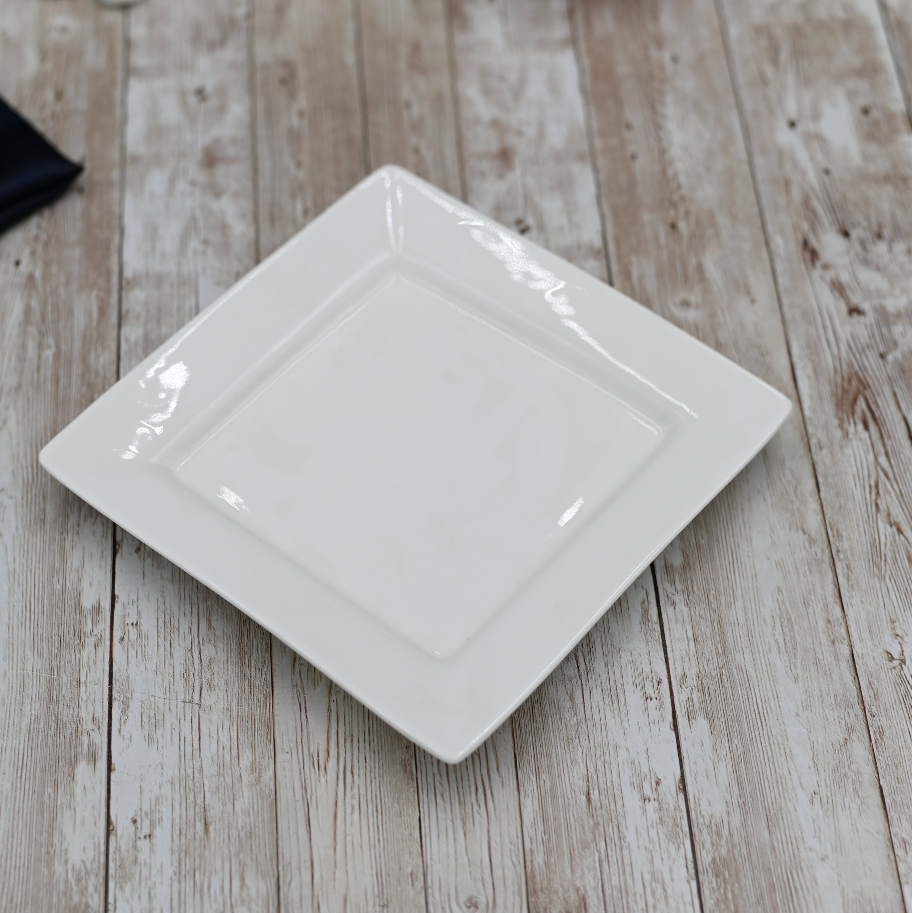 Wilmax White Square Platter, 11.5 inches, elegant porcelain serving dish for appetizers and desserts.