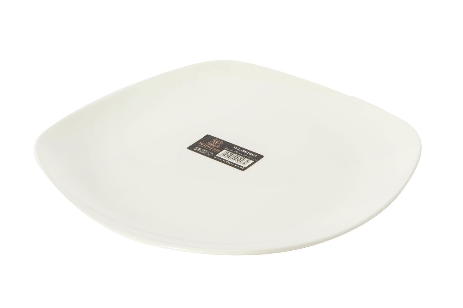 Wilmax White Square Platter, 11.5 inches, elegant porcelain serving dish for appetizers and desserts.