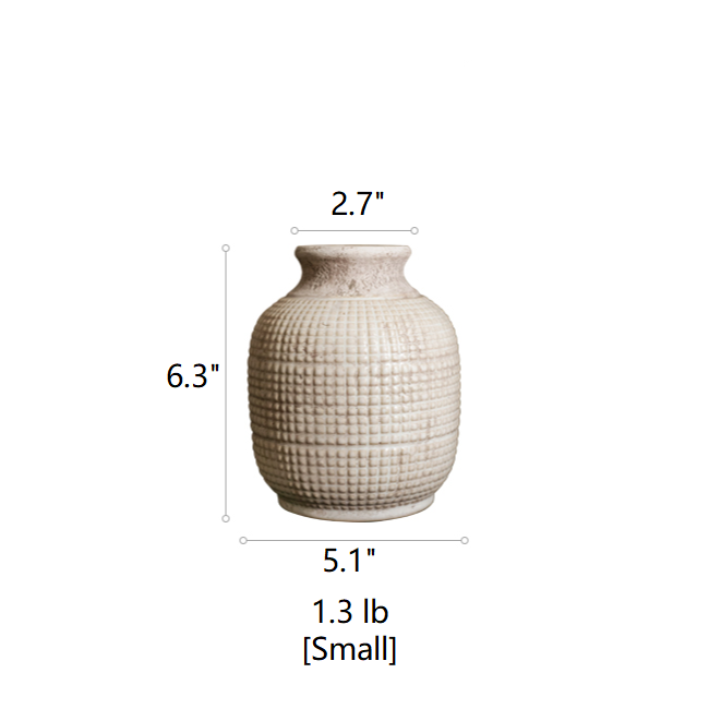 A beautifully handcrafted white textured porcelain ceramic jar vase, showcasing a unique design and elegant finish.