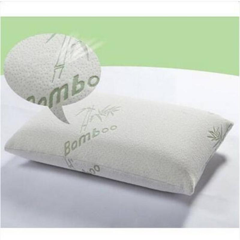 High Comfort King Size Bamboo Pillow in white, made from bamboo and memory foam, designed for optimal neck support and relaxation.